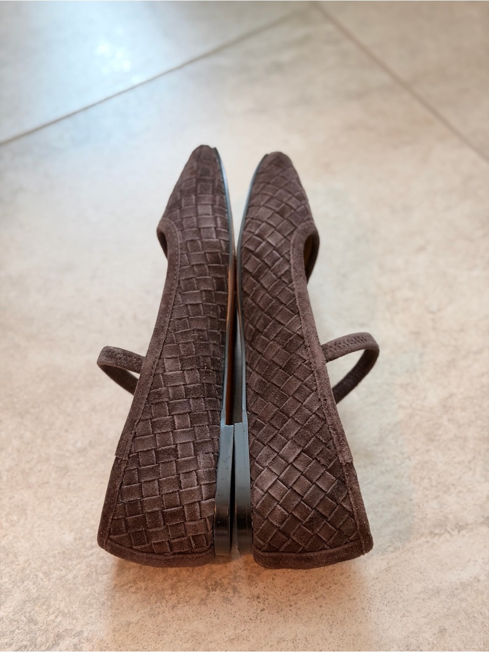 Madewell The Greta Ballet Flats Dark Roast Brown Woven Suede Size 7 - Picture 7 of 12